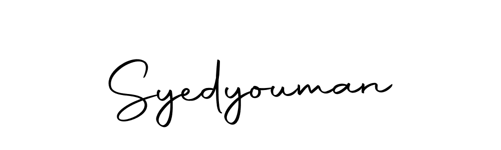 Create a beautiful signature design for name Syedyouman. With this signature (Autography-DOLnW) fonts, you can make a handwritten signature for free. Syedyouman signature style 10 images and pictures png
