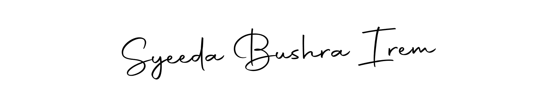 Make a beautiful signature design for name Syeeda Bushra Irem. With this signature (Autography-DOLnW) style, you can create a handwritten signature for free. Syeeda Bushra Irem signature style 10 images and pictures png
