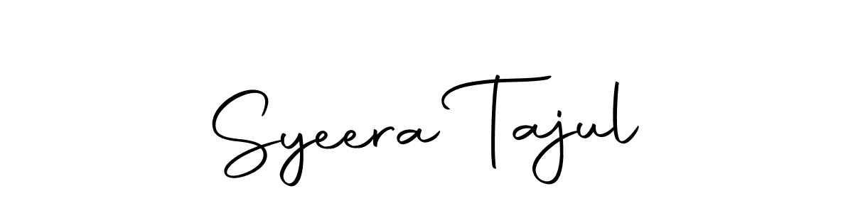 How to make Syeera Tajul name signature. Use Autography-DOLnW style for creating short signs online. This is the latest handwritten sign. Syeera Tajul signature style 10 images and pictures png