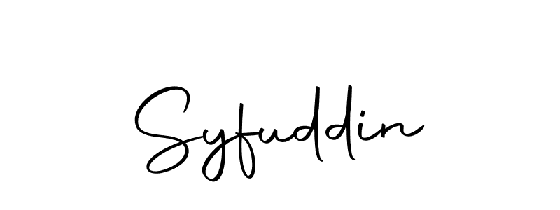 You should practise on your own different ways (Autography-DOLnW) to write your name (Syfuddin) in signature. don't let someone else do it for you. Syfuddin signature style 10 images and pictures png