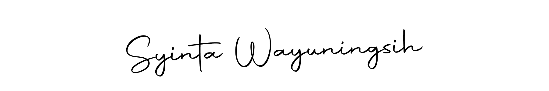 You can use this online signature creator to create a handwritten signature for the name Syinta Wayuningsih. This is the best online autograph maker. Syinta Wayuningsih signature style 10 images and pictures png