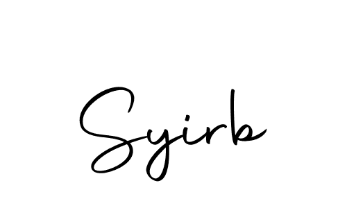 Similarly Autography-DOLnW is the best handwritten signature design. Signature creator online .You can use it as an online autograph creator for name Syirb. Syirb signature style 10 images and pictures png
