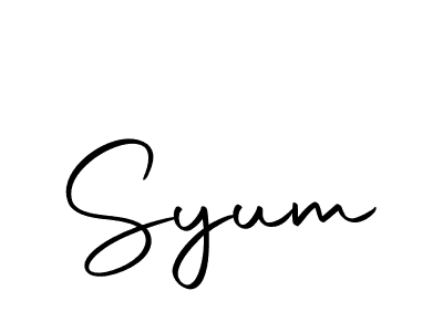 Make a beautiful signature design for name Syum. With this signature (Autography-DOLnW) style, you can create a handwritten signature for free. Syum signature style 10 images and pictures png