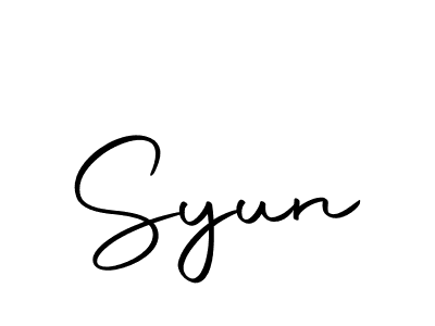 Design your own signature with our free online signature maker. With this signature software, you can create a handwritten (Autography-DOLnW) signature for name Syun. Syun signature style 10 images and pictures png