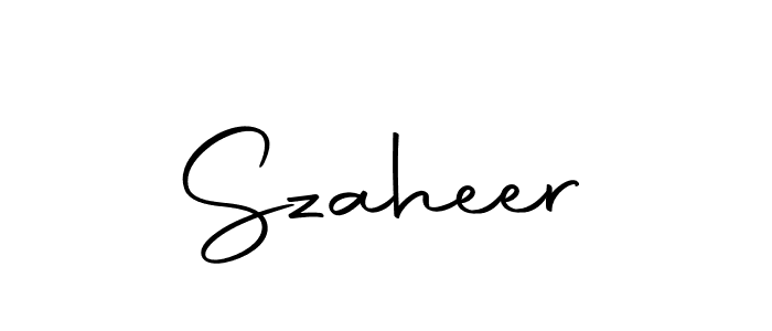 Design your own signature with our free online signature maker. With this signature software, you can create a handwritten (Autography-DOLnW) signature for name Szaheer. Szaheer signature style 10 images and pictures png