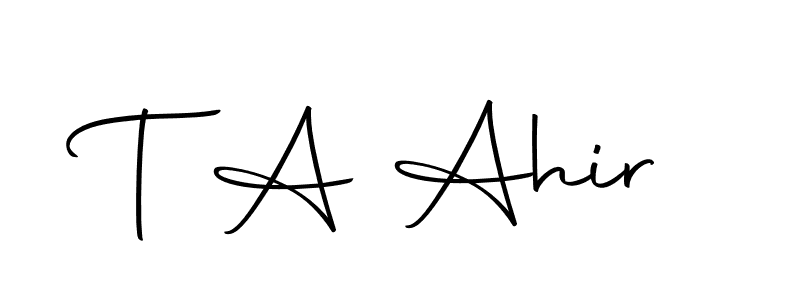 Here are the top 10 professional signature styles for the name T A Ahir. These are the best autograph styles you can use for your name. T A Ahir signature style 10 images and pictures png