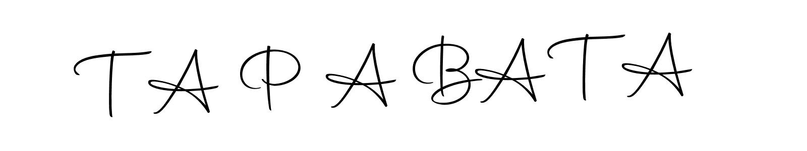 You should practise on your own different ways (Autography-DOLnW) to write your name (T A P A B  A T A) in signature. don't let someone else do it for you. T A P A B  A T A signature style 10 images and pictures png
