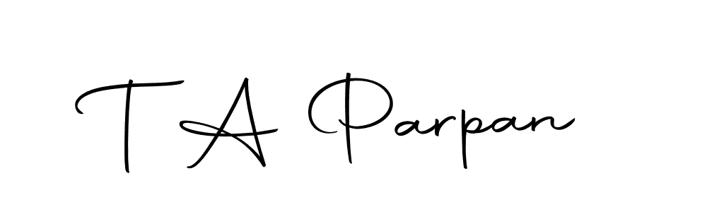 The best way (Autography-DOLnW) to make a short signature is to pick only two or three words in your name. The name T A Parpan include a total of six letters. For converting this name. T A Parpan signature style 10 images and pictures png