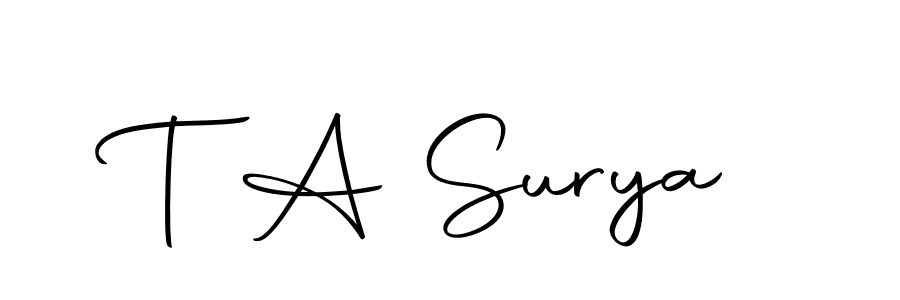 Use a signature maker to create a handwritten signature online. With this signature software, you can design (Autography-DOLnW) your own signature for name T A Surya. T A Surya signature style 10 images and pictures png