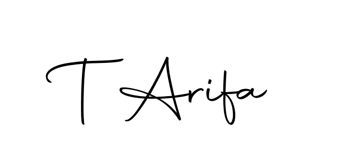 Here are the top 10 professional signature styles for the name T Arifa. These are the best autograph styles you can use for your name. T Arifa signature style 10 images and pictures png