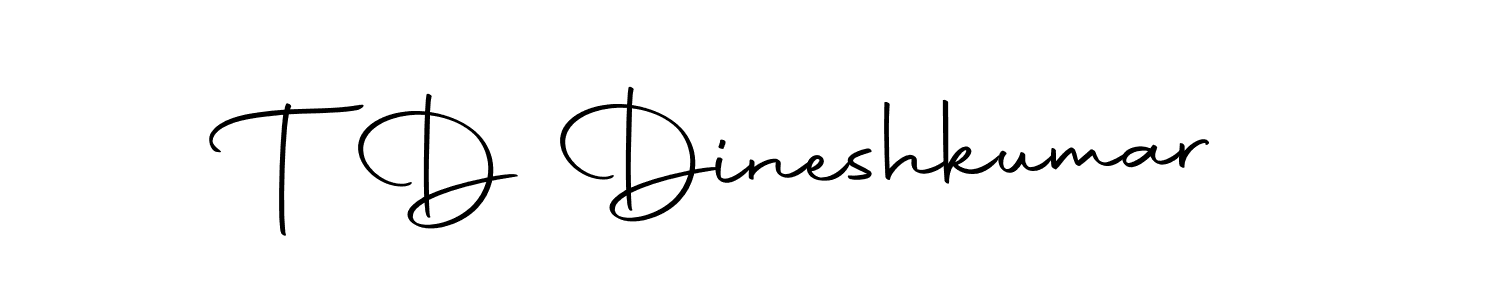 How to make T D Dineshkumar name signature. Use Autography-DOLnW style for creating short signs online. This is the latest handwritten sign. T D Dineshkumar signature style 10 images and pictures png