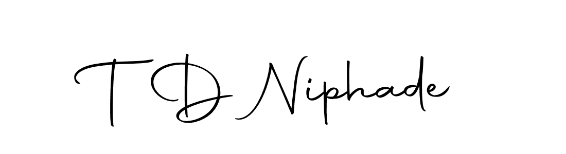 The best way (Autography-DOLnW) to make a short signature is to pick only two or three words in your name. The name T D Niphade include a total of six letters. For converting this name. T D Niphade signature style 10 images and pictures png