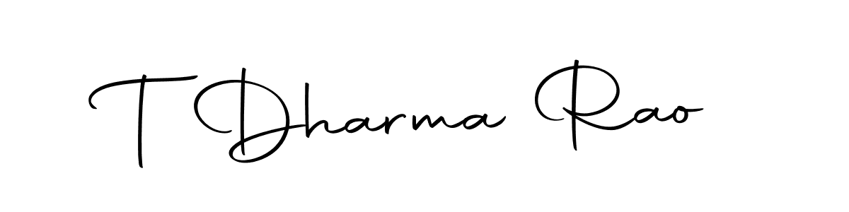 Create a beautiful signature design for name T Dharma Rao. With this signature (Autography-DOLnW) fonts, you can make a handwritten signature for free. T Dharma Rao signature style 10 images and pictures png