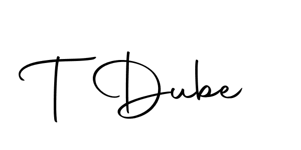 Make a beautiful signature design for name T Dube. With this signature (Autography-DOLnW) style, you can create a handwritten signature for free. T Dube signature style 10 images and pictures png