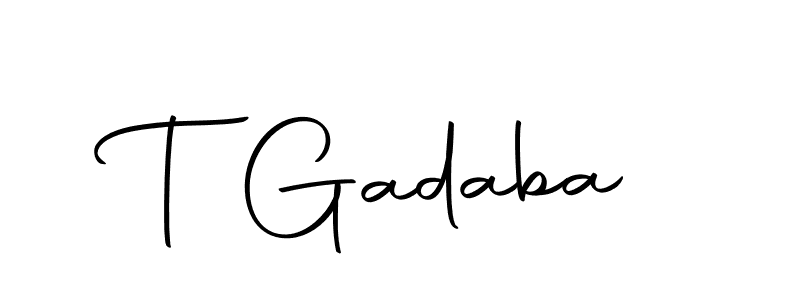 Create a beautiful signature design for name T Gadaba. With this signature (Autography-DOLnW) fonts, you can make a handwritten signature for free. T Gadaba signature style 10 images and pictures png