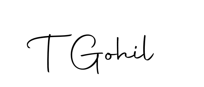 The best way (Autography-DOLnW) to make a short signature is to pick only two or three words in your name. The name T Gohil include a total of six letters. For converting this name. T Gohil signature style 10 images and pictures png