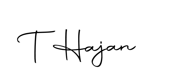 How to make T Hajan name signature. Use Autography-DOLnW style for creating short signs online. This is the latest handwritten sign. T Hajan signature style 10 images and pictures png