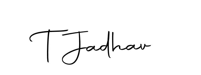 Design your own signature with our free online signature maker. With this signature software, you can create a handwritten (Autography-DOLnW) signature for name T Jadhav. T Jadhav signature style 10 images and pictures png