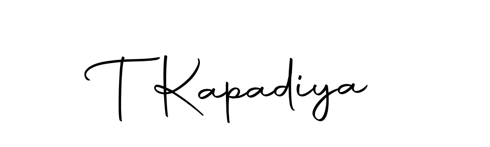 You should practise on your own different ways (Autography-DOLnW) to write your name (T Kapadiya) in signature. don't let someone else do it for you. T Kapadiya signature style 10 images and pictures png