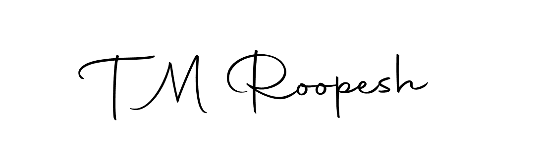 The best way (Autography-DOLnW) to make a short signature is to pick only two or three words in your name. The name T M Roopesh include a total of six letters. For converting this name. T M Roopesh signature style 10 images and pictures png