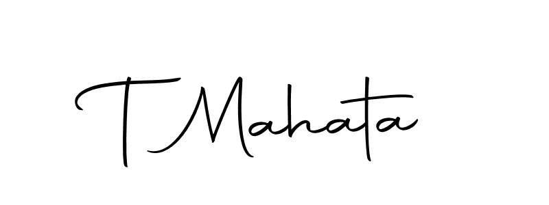 The best way (Autography-DOLnW) to make a short signature is to pick only two or three words in your name. The name T Mahata include a total of six letters. For converting this name. T Mahata signature style 10 images and pictures png