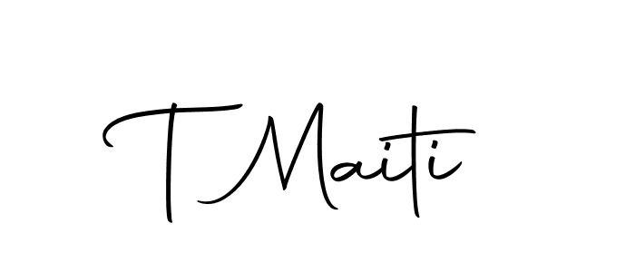 Design your own signature with our free online signature maker. With this signature software, you can create a handwritten (Autography-DOLnW) signature for name T Maiti. T Maiti signature style 10 images and pictures png