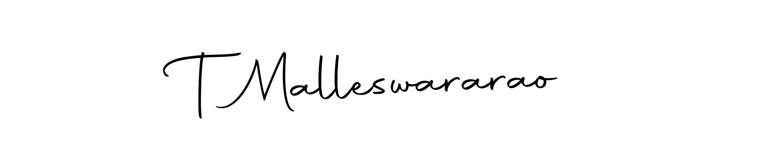 Create a beautiful signature design for name T Malleswararao. With this signature (Autography-DOLnW) fonts, you can make a handwritten signature for free. T Malleswararao signature style 10 images and pictures png