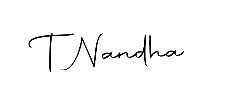 Design your own signature with our free online signature maker. With this signature software, you can create a handwritten (Autography-DOLnW) signature for name T Nandha. T Nandha signature style 10 images and pictures png