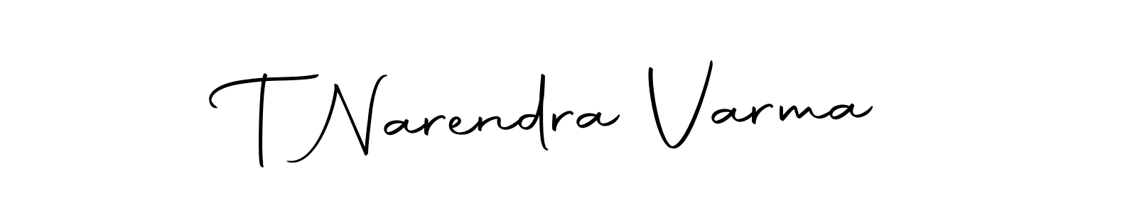 Create a beautiful signature design for name T Narendra Varma. With this signature (Autography-DOLnW) fonts, you can make a handwritten signature for free. T Narendra Varma signature style 10 images and pictures png