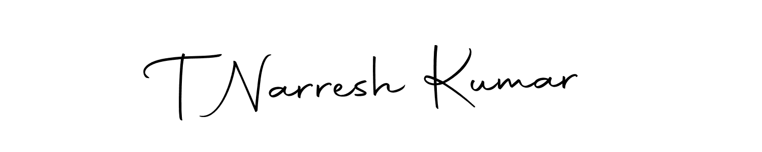 Design your own signature with our free online signature maker. With this signature software, you can create a handwritten (Autography-DOLnW) signature for name T Narresh Kumar. T Narresh Kumar signature style 10 images and pictures png