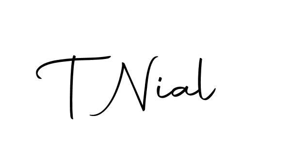 You should practise on your own different ways (Autography-DOLnW) to write your name (T Nial) in signature. don't let someone else do it for you. T Nial signature style 10 images and pictures png