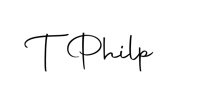 How to make T Philp name signature. Use Autography-DOLnW style for creating short signs online. This is the latest handwritten sign. T Philp signature style 10 images and pictures png