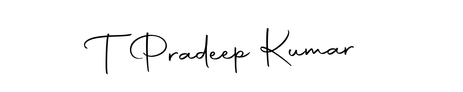 This is the best signature style for the T Pradeep Kumar name. Also you like these signature font (Autography-DOLnW). Mix name signature. T Pradeep Kumar signature style 10 images and pictures png