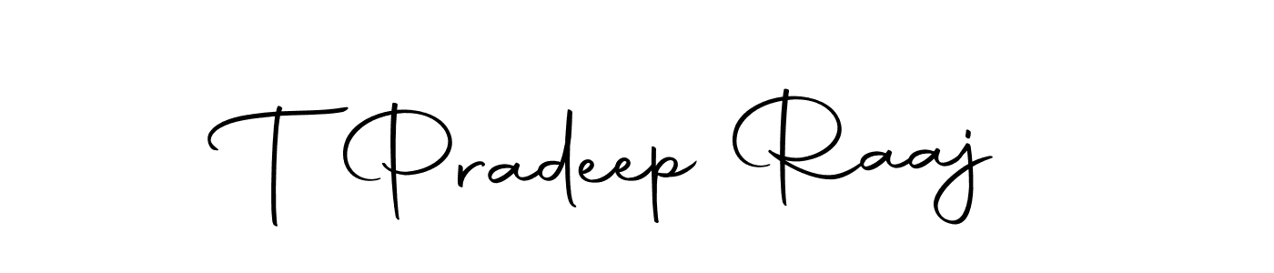 How to make T Pradeep Raaj name signature. Use Autography-DOLnW style for creating short signs online. This is the latest handwritten sign. T Pradeep Raaj signature style 10 images and pictures png