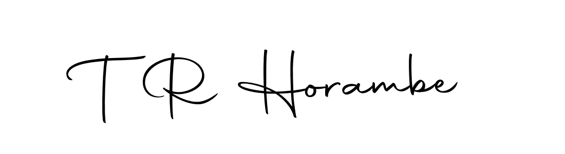 The best way (Autography-DOLnW) to make a short signature is to pick only two or three words in your name. The name T R Horambe include a total of six letters. For converting this name. T R Horambe signature style 10 images and pictures png