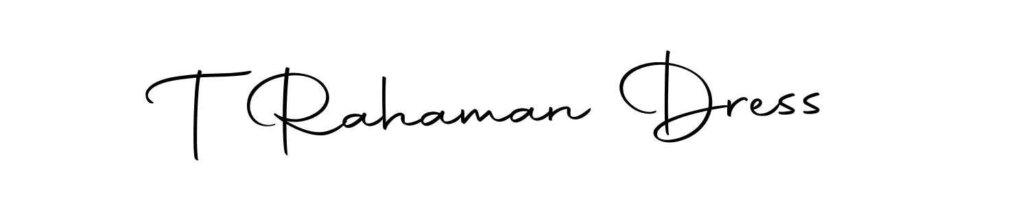 Use a signature maker to create a handwritten signature online. With this signature software, you can design (Autography-DOLnW) your own signature for name T Rahaman Dress. T Rahaman Dress signature style 10 images and pictures png