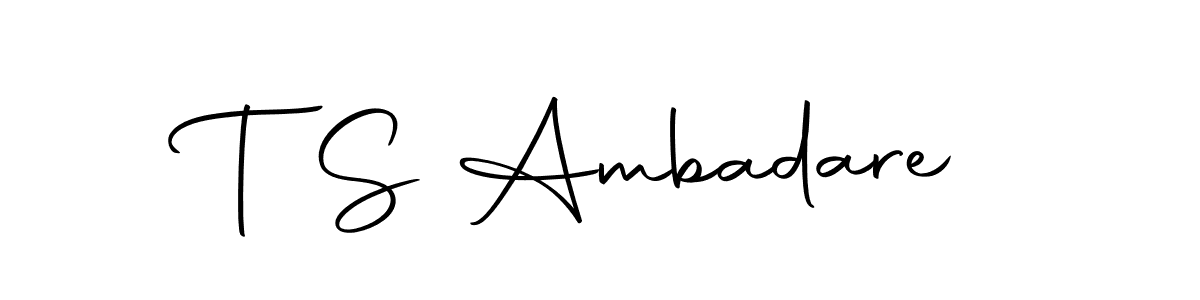 The best way (Autography-DOLnW) to make a short signature is to pick only two or three words in your name. The name T S Ambadare include a total of six letters. For converting this name. T S Ambadare signature style 10 images and pictures png