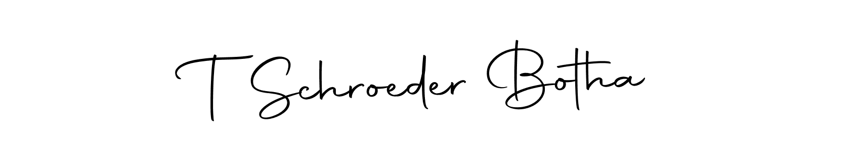 How to make T Schroeder Botha name signature. Use Autography-DOLnW style for creating short signs online. This is the latest handwritten sign. T Schroeder Botha signature style 10 images and pictures png