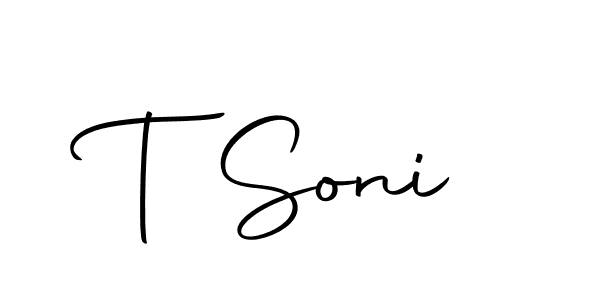 Use a signature maker to create a handwritten signature online. With this signature software, you can design (Autography-DOLnW) your own signature for name T Soni. T Soni signature style 10 images and pictures png