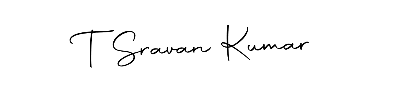 Create a beautiful signature design for name T Sravan Kumar. With this signature (Autography-DOLnW) fonts, you can make a handwritten signature for free. T Sravan Kumar signature style 10 images and pictures png