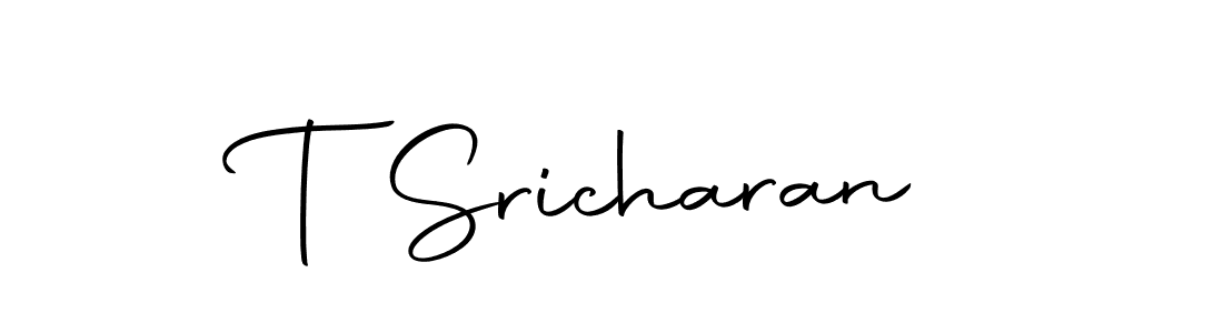 Create a beautiful signature design for name T Sricharan. With this signature (Autography-DOLnW) fonts, you can make a handwritten signature for free. T Sricharan signature style 10 images and pictures png