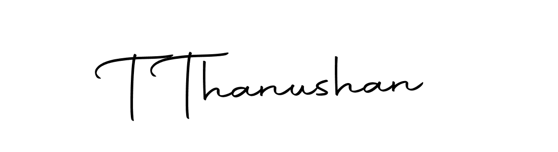 You should practise on your own different ways (Autography-DOLnW) to write your name (T Thanushan) in signature. don't let someone else do it for you. T Thanushan signature style 10 images and pictures png
