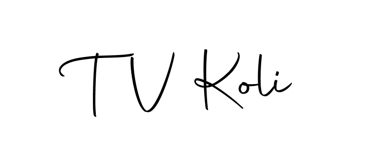 Create a beautiful signature design for name T V Koli. With this signature (Autography-DOLnW) fonts, you can make a handwritten signature for free. T V Koli signature style 10 images and pictures png