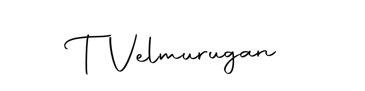 Create a beautiful signature design for name T Velmurugan. With this signature (Autography-DOLnW) fonts, you can make a handwritten signature for free. T Velmurugan signature style 10 images and pictures png