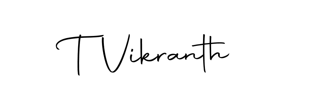 Design your own signature with our free online signature maker. With this signature software, you can create a handwritten (Autography-DOLnW) signature for name T Vikranth. T Vikranth signature style 10 images and pictures png