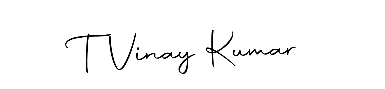Create a beautiful signature design for name T Vinay Kumar. With this signature (Autography-DOLnW) fonts, you can make a handwritten signature for free. T Vinay Kumar signature style 10 images and pictures png
