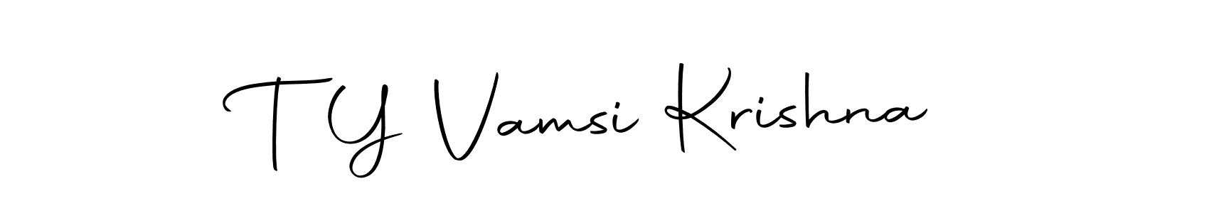 Use a signature maker to create a handwritten signature online. With this signature software, you can design (Autography-DOLnW) your own signature for name T Y Vamsi Krishna. T Y Vamsi Krishna signature style 10 images and pictures png