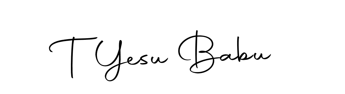 How to make T Yesu Babu name signature. Use Autography-DOLnW style for creating short signs online. This is the latest handwritten sign. T Yesu Babu signature style 10 images and pictures png