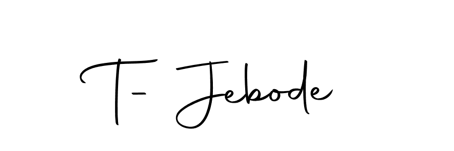 How to make T- Jebode name signature. Use Autography-DOLnW style for creating short signs online. This is the latest handwritten sign. T- Jebode signature style 10 images and pictures png