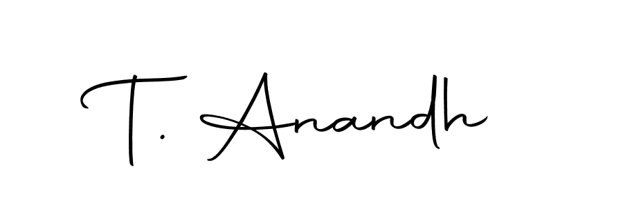 How to make T. Anandh name signature. Use Autography-DOLnW style for creating short signs online. This is the latest handwritten sign. T. Anandh signature style 10 images and pictures png